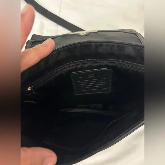 Coach Black Crossbody Bag with Silver Detail - Picture 9 of 11